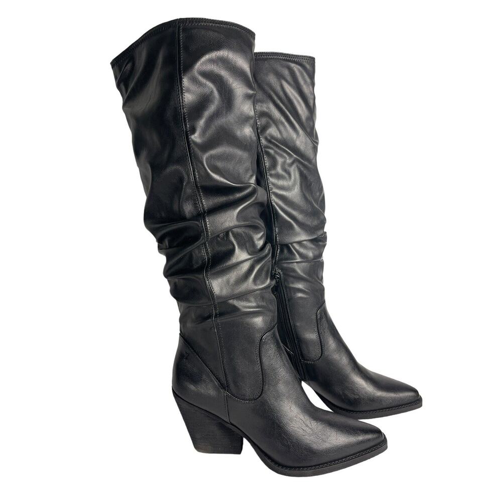 Zodiac Women’s Riau Faux Leather‎ Slouchy Knee Black Boots Sz 10M